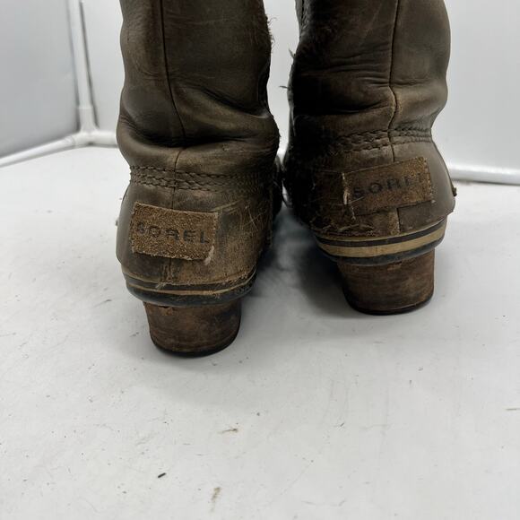 Sorel Slimpack Tall Leather Boots Womens 8 Riding Duck Snow Winter - Picture 9 of 11